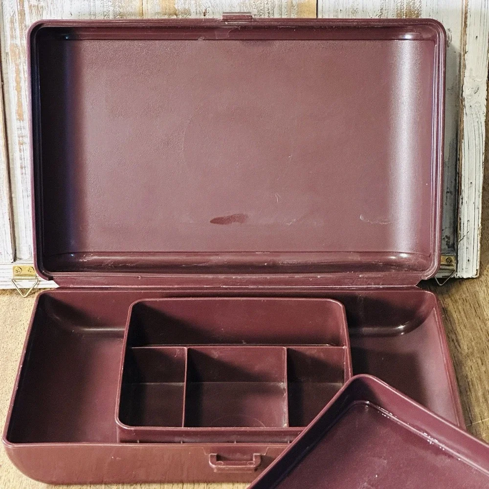 Vintage Tupperware Tuppercraft Brown Personal Valet‎ Travel Case Organizer #1624